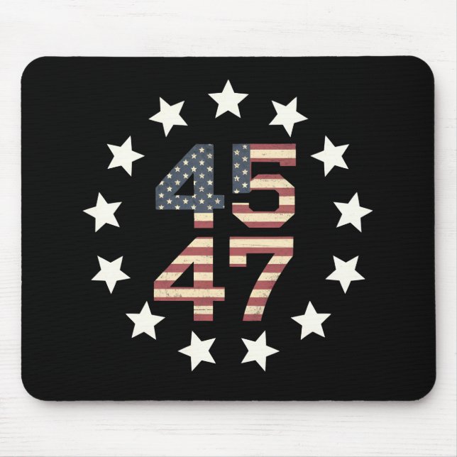 Alfombrilla De Ratón Trump 45 47 estrellas bandera estadounidense vinta (Frente)
