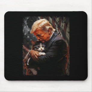 Alfombrilla De Ratón Trump Abrazando Un Gato Naranja 2024 Hace Que Los 
