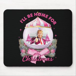 Alfombrilla De Ratón Trump Coquette Bow Pink Estaré en casa para Navida