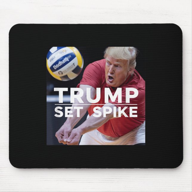 Alfombrilla De Ratón Trump engaña a divertida jugadora de voleibol polí (Frente)
