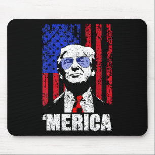 Alfombrilla De Ratón Trump Feliz 4 De Julio Regalos De Bandera Estadoun