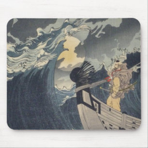 Alfombrilla De Ratón Tsukioka Yoshitoshi - Benkei contra una Luna Llena