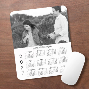 Alfombrilla De Ratón Tu calendario 2027 personalizado con nombres y fot