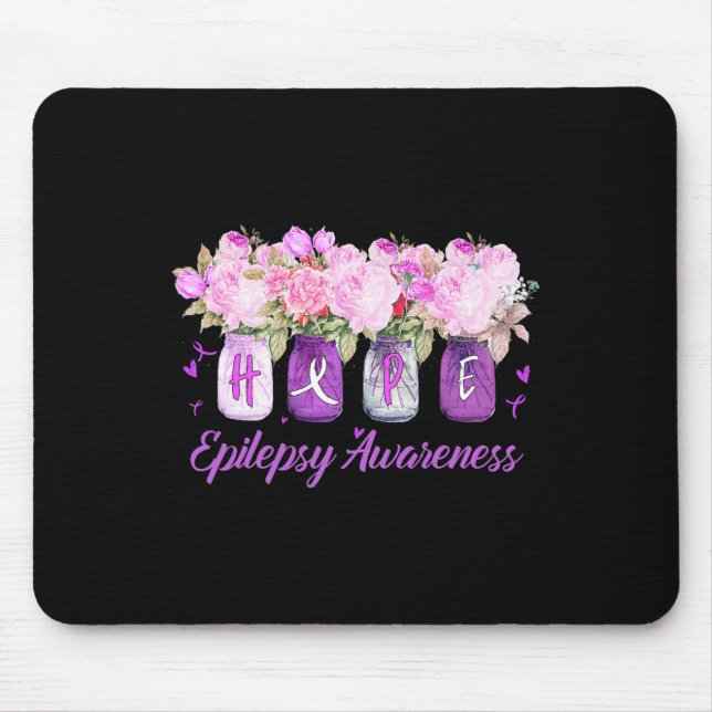 Alfombrilla De Ratón Tu Epilepsy Awareness Mono Costume Flower Ribbon (Frente)