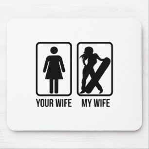 Alfombrilla De Ratón Tu Esposa Mi Esposa Snowboarder - Mujer Boarder Gi