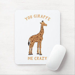 Alfombrilla De Ratón Tu Giraffe Me Crazy Gracioso Zoo Safari Animal Pun