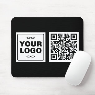 Alfombrilla De Ratón Tu Logo - Cuadrado - Fondo BLANCO + código QR