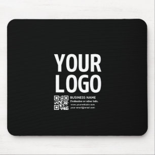 Alfombrilla De Ratón Tu logotipo con código QR editable y texto