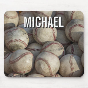 Alfombrilla De Ratón Tu nombre Personalizable de arte de béisbol