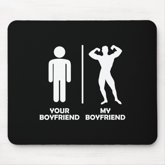 Alfombrilla De Ratón Tu Novio Vs Mi Gracioso Diseño De Gimnasio De Cons (Frente)