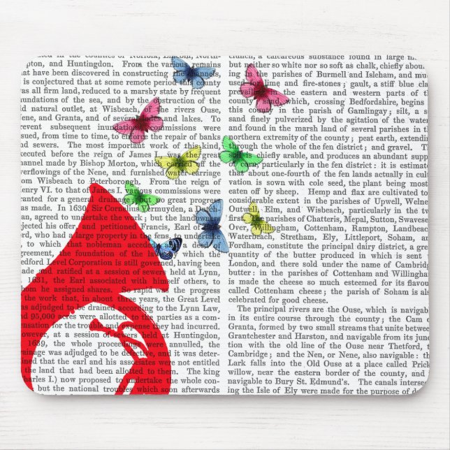 Alfombrilla De Ratón Tuba con mariposas (Frente)