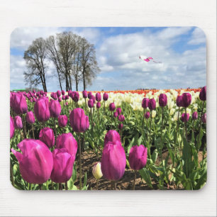 Alfombrilla De Ratón Tulip Field con cometa, Oregón