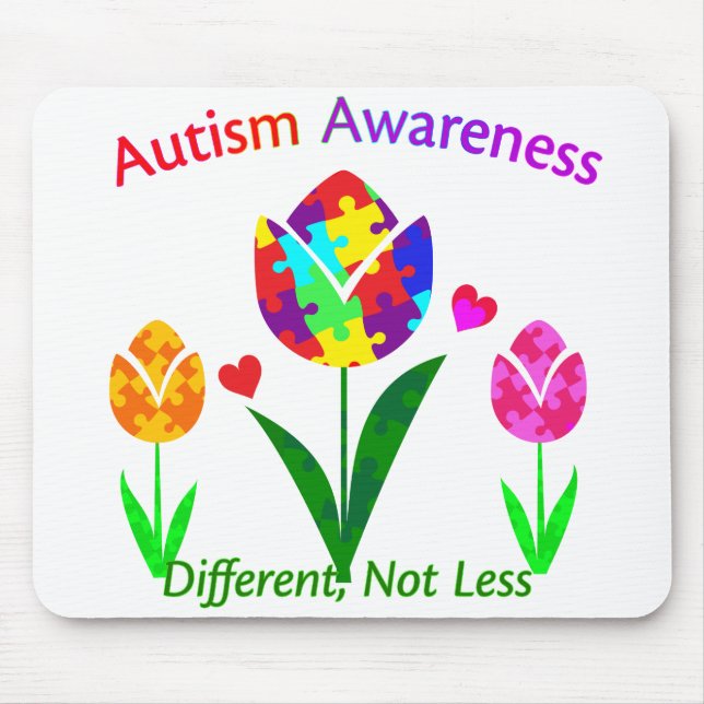 Alfombrilla De Ratón Tulipán de sensibilización sobre el autismo (Frente)