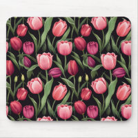 Tulipán floral rosa y roja