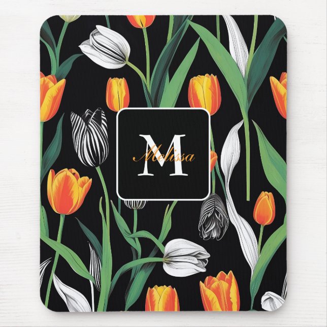 Alfombrilla De Ratón Tulipanes artísticos gráficos audaces (Frente)