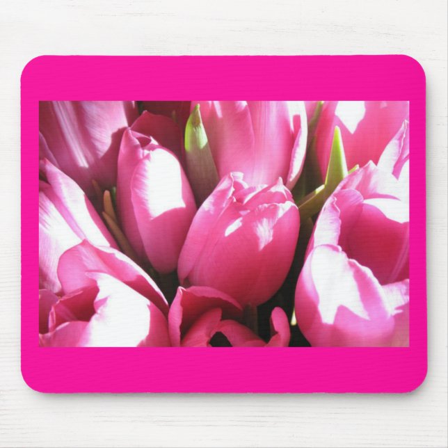 Alfombrilla De Ratón Tulipanes rosados (Frente)