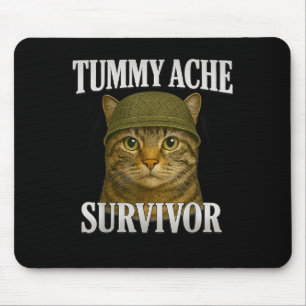 Alfombrilla De Ratón Tummy Ache Survivor Cat Meme Gracioso Gatito Regal