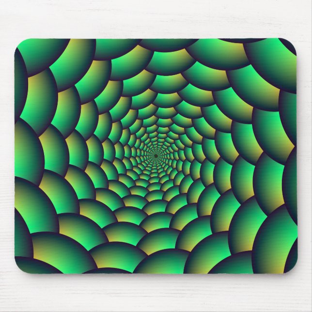 Alfombrilla De Ratón Túnel de espiral de bolas verdes (Frente)