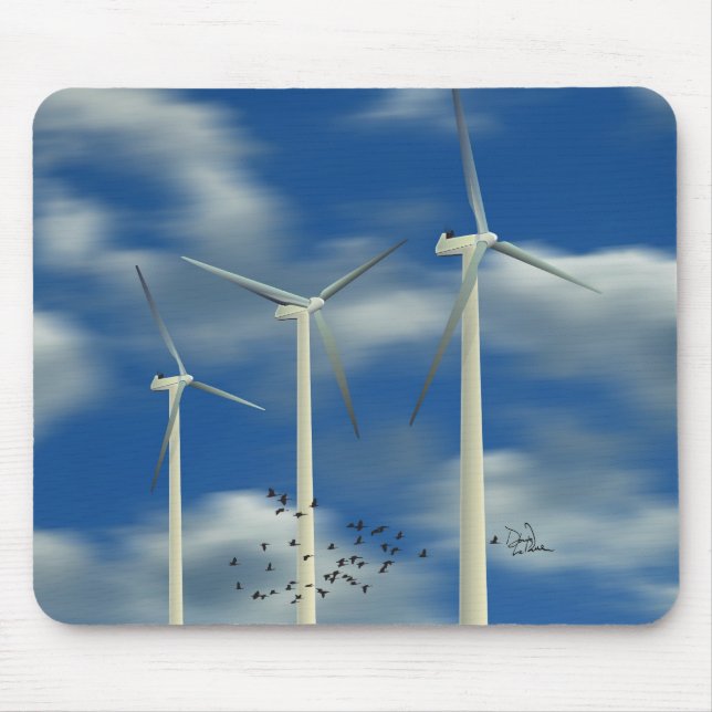 Alfombrilla De Ratón Turbina eólica de energía verde (Frente)