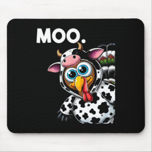 Alfombrilla De Ratón Turco Moo Cow Cstume Gracioso Día de Acción de Gra