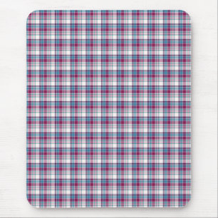 Alfombrilla De Ratón Turquesa brillante y tela escocesa magenta