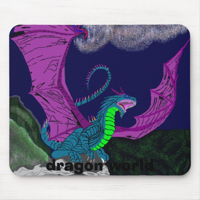 Alfombrilla De Ratón turquesa dragon5, mundo del dragón (Frente)
