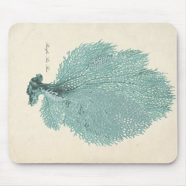 Alfombrilla De Ratón Turquesa magnífica/fan de mar pacífica de la (Frente)