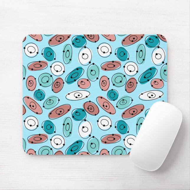 Alfombrilla De Ratón Turquesa Ovalada Atómica (Con ratón)
