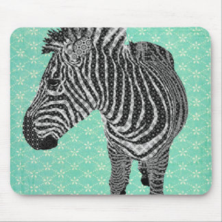 Alfombrilla De Ratón Turquesa retra Mousepad de la cebra