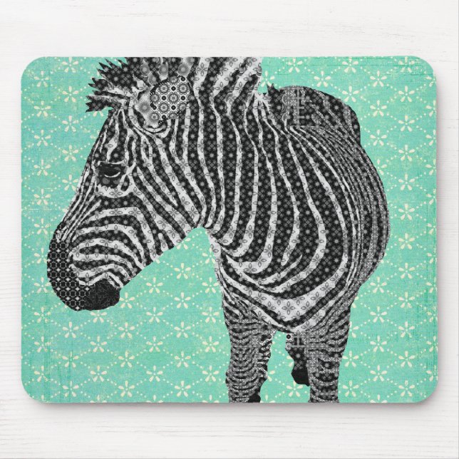 Alfombrilla De Ratón Turquesa retra Mousepad de la cebra (Frente)