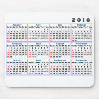 Alfombrilla De Ratón Turquesa simple de Mousepad de 2016 calendarios