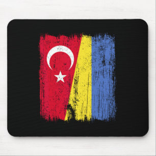 Alfombrilla De Ratón Turquía Ucrania Media Bandera Turco Ucraniano Patr
