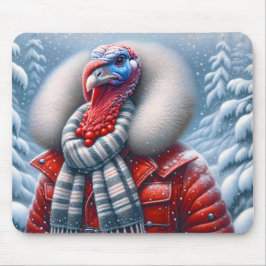 Alfombrilla De Ratón Turquía Vistiendo Un Abrigo Rojo