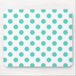 Alfombrilla De Ratón Turquoise polka dots<br><div class="desc">Turquoise polka dots on white background</div>