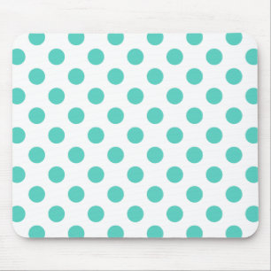 Alfombrilla De Ratón Turquoise polka dots