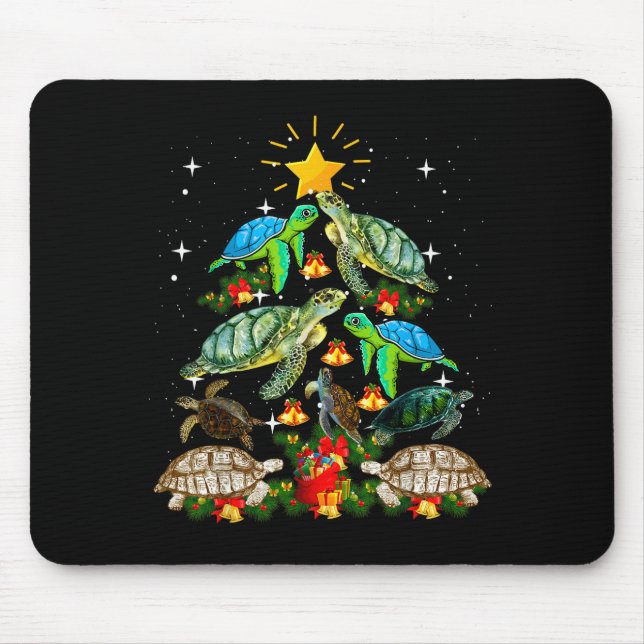 Alfombrilla De Ratón Turtle Christmas Tree Shirt  (Frente)