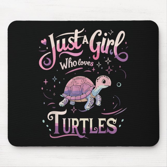 Alfombrilla De Ratón Turtle Cute Girl Men Women S  (Frente)
