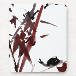 Alfombrilla De Ratón Tuschekunst mit Schnecke und Rotem Bambus