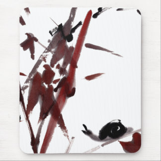 Alfombrilla De Ratón Tuschekunst mit Schnecke und Rotem Bambus