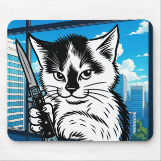 Alfombrilla De Ratón Tuxedo Cat Switchblade Mousepad by Phil Elmore