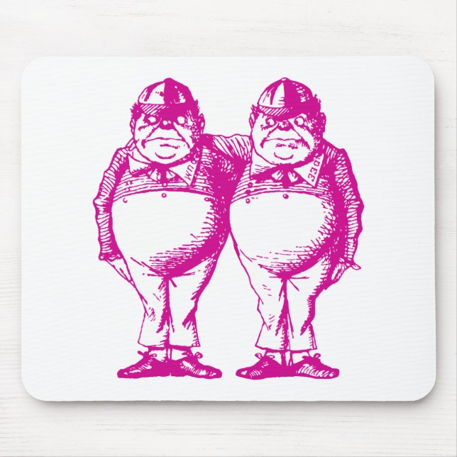 Alfombrilla De Ratón Tweedle Dee y Tweedle el rosa entintado Dum (Frente)