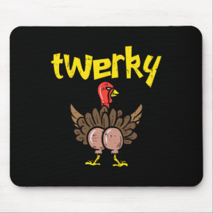 Alfombrilla De Ratón Twerky Turkey Butt Fun Thankding Twerk Dance Pu