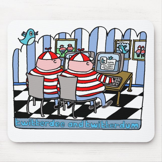 Alfombrilla De Ratón Twitterdee y twitterdum (Frente)