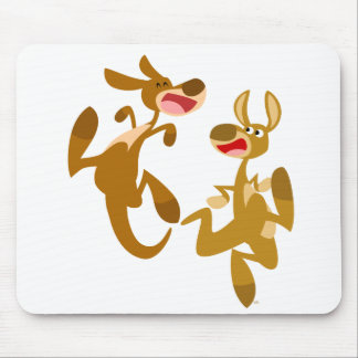 Alfombrilla De Ratón Two Cute Cartoon Kangaroos Mousepad