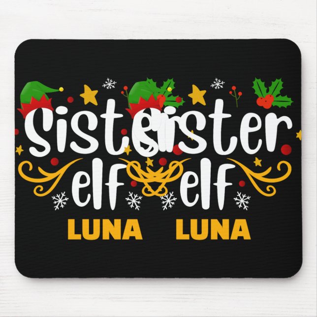 Alfombrilla De Ratón Tygraphy Sister Elf Fun Family Matching T Shirt  (Frente)