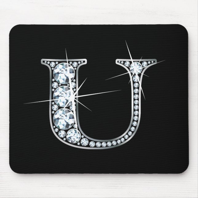 Alfombrilla De Ratón "U" Diamond Bling Mousepad (Frente)