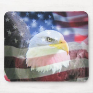Alfombrilla De Ratón U.S.A. Eagle y bandera