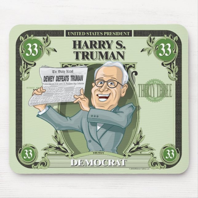 Alfombrilla De Ratón U.S. Presidentes Mousepad: #33 Harry S. Truman (Frente)