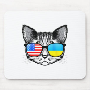 Alfombrilla De Ratón Ucrania bandera de EE. UU. raíces gato ucraniano a