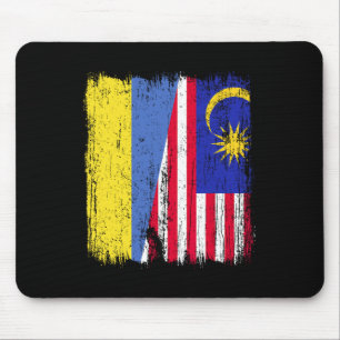 Alfombrilla De Ratón Ucrania Malasia Media Bandera Ucraniana Herencia M